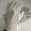 Soldador Luvas de Proteção do Trabalho de Soldagem de Couro Integral Camurça de Duas Camadas Luvas Curtas de Soldagem Punhos de Lona Branca Luvas de Couro de Vaca