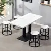Juego de mesa y sillas para comedor comercial de restaurante de comida rápida, tienda de té de leche, tienda de snacks, tienda de fideos, tienda de barbacoa, juego de mesa y sillas de taburete redondo