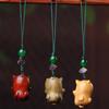 Sândalo Madeira Fofo Porquinho Preguiçoso Corrente para Celular Pingente Pingente Criativo Corrente de Bolsa Pingente de Chaveiro Acessórios DIY