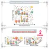 Varios vinilos de pared de globos aerostáticos, nubes y animales para paredes de fondo de dormitorio y sala de estar, decoración de habitaciones del hogar, vinilos de pared autoadhesivos