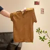 Camiseta de Tricô Manga Curta Gola Polo Estilo Old Money para Mulheres, Verão 2026 Fina Vazada Slim Fit Emagrecedor