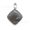 Colar com Pingente Quadrado Oblíquo, Brincos e Acessórios de Joias de Pedra Preciosa Ágata de Cristal Natural, Vendido Quente na Aliexpress Transfronteiriça