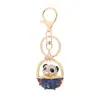 Chaveiro de Carro Urso Cesta Ponto Diamante Panda Pingente de Metal Acessórios para Bolsa Feminina Presente Pequeno de Luxo Atacado