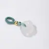 Colgante de Ágata Calcedonia Natural Tallado de Loto con Cordón, Accesorio para Pulsera DIY Hecho a Mano, Pequeño Adorno Colgante al por Mayor