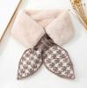 Bufanda de Felpa Calentador de Cuello para Hombres y Mujeres, Nuevo Estilo Versátil Invierno 2025, Piel Sintética de Conejo, Engrosado, Diseño Cruzado, Sensación de Alta Calidad
