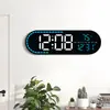 Reloj de Estilo Geométrico Simple, Reloj Decorativo para Sala de Estar y Comedor, Reloj Electrónico LED Multifuncional, Reloj de Dormitorio Gh9009