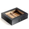 Comercio exterior al por mayor en stock caja para cigarros de fibra de carbono humectador de cigarros caja de embalaje de madera maciza viene con higrómetro
