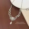 Colar de Pérola Gota d'Água Francês para Mulheres 2026 Novo Estilo Retro da Corte Corrente para Clavícula Acessórios de Colar para Vestido de Gala com Pedras Strass