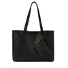 Bolsa de ombro feminina tecida transfronteiriça, grande capacidade, cor sólida, versátil, bolsa tote fashion, estilo retrô, bolsa para o dia a dia