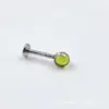 Aleación de titanio ASTMF136 pendiente de bola de circón de tres garras material de grado de implante cabeza de joyería para piercing labial con bola de circón incrustada en garra