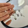 Sólido con forma especial# plata rota# aretes de tuerca para el cuidado de las orejas nicho diseño simple aretes para hombres y mujeres