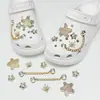 Charms para Sapato Crocs Compatíveis com Fronteira com Strass Brilhantes, Acessórios de Corrente de Fivela de Sapato Decorativa Removível DIY