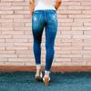 Direto da fábrica 2022 outono novo jeans de perna rasgada calças femininas lavadas com seios lápis calças casuais femininas