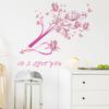 Novo FX-E116 rosa personalizado lápis borboleta amor quarto sala de estar casa decoração de parede adesivo de parede autoadesivo