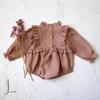 Ropa de Bebé Verano Delgada Monos de Bebé Verano Femenino Lindo Algodón Puro Tipo Delgado a Algodón Manga Larga Masculino Ins