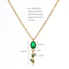 Corrente de clavícula colorida em formato de videira estilo vintage francês com flores de zircônia quadradas e ovais multicoloridas, colar nicho de alta qualidade banhado a ouro