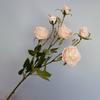 Rosa Austin pequeña simulada de 6 cabezas Decoración de sala modelo de hogar escandinavo Atrezzo para transmisión en vivo de fotografía de boda en el extranjero Flores
