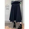 Nueva Falda Midi para Mujeres Embarazadas Ropa de Abrigo de Otoño Fluida Línea A Soporte Abdominal Adelgazante Falda Larga para Mujeres Embarazadas Ropa de Otoño