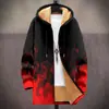 Chaqueta de Nuevo Estilo Transfronteriza con Elementos de Patrón Multicolor, Cárdigan con Capucha y Cierre de Cremallera al 70%, Abrigo de Algodón Polar Espeso de Invierno con Forro Amarillo