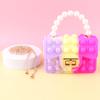 Bolso Bandolera Infantil para Niñas, Bolso Squishy de Silicona, Bolso de Cadena de Perlas de un Solo Hombro, Mini Billetera, Bolso de Mano Pequeño