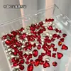 Pedrería para Uñas, Súper Brillante, Corazón Ovalado Rojo Grande, Cuadrado Grueso, Forma de Dulce, Pedrería de Punta Inferior, Pedrería Mixta de Cristal para Uñas