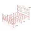 Cama de Hierro, Cama de Princesa para Niños, Cama de Arte de Acero con Marco de Hierro para Dormitorio, Cama Doble para Apartamento de Alquiler, Cama Simple con Marco de Hierro Estilo Europeo