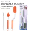 Cepillo para Biberones, Cepillo Limpiador para Vasos de Bebé, Juego de Cepillos de Silicona para Botellas, Cepillo Limpiador de Popotes, Cepillo para Tetinas