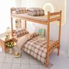 Ropa de cama de dormitorio de estudiante de algodón estampado juego de tres piezas moda simple escuela litera temporada juego de seis piezas