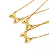 Estilo Japonés y Coreano Ins Nicho de Moda Simple Collar con Lazo Moda Femenina Alto Grado Acero de Titanio Cadena para Clavícula Oro de 18K