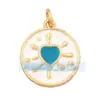 M18 L26 K07 Accesorios para joyería DIY colgante de cobre puro colgante pequeño luna triángulo corazón de melocotón redondo marca