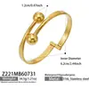Pulsera de moda de acero inoxidable chapado en oro 18k, doble bola, transfronteriza europea y americana, simple y elegante, pulsera niche versátil para mujer
