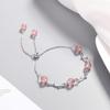 Pulsera de Cristal de Fresa Badu con Pulsera de Cristal de Flor de Durazno Pulsera Simple para Mujer Estilo Coreano Pulsera de Novia Pulsera de Piedra Lunar de Hermana Prometida