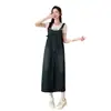 Fotos Reais, Preço Real: Novo Estilo Primavera 2025 Vestido Jeans com Suspensório Casual Versátil Soltinho, Vestido Mid-Length Emagrecedor para Mulheres