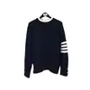 Suéter de Lã Grosso com Borda Branca de Inverno Tom's, Gola Redonda, para Homens e Mulheres, Casual, Moderno e Versátil, Corte Amplo