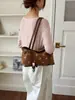 Bolsa tote de lona com poá estilo coreano de grande capacidade para mulheres, bolsa de ombro/axila texturizada de nicho, sacola de compras casual