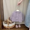 Jaquetas Infantis Roupas de Outono 2025 Novo Estilo Bebê Estilo Primavera e Outono Meninas Pequenas Tops Esportivos com Capuz Tendência