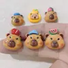 Capibara Marrón Oso Cafetero Manicura Linda Caricatura de Capibara Decoración de Uñas de Resina Tridimensional Accesorios