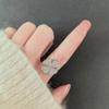 Anillo Moda Ins Nuevo Rotatorio Pequeño Fresco Trébol de Cuatro Hojas Circonita Rosa Lujo Accesible Estilo Caliente