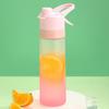 Vaso de Agua de Plástico con Spray, Gran Capacidad, Vaso Portátil para Exteriores, Popote Escarchado Degradado, Vaso de Plástico con Spray para Hidratación