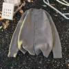 Suéter cárdigan de punto para hombre, otoño invierno, nuevo, cuello redondo, unisex, holgado, color liso, estilo pareja, prenda exterior, chaqueta cálida, moderno