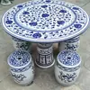Juego de Mesa y Taburetes de Cerámica China de Una Mesa y Cuatro Taburetes para Patio Balcón Mesa de Té de Ocio Set de Adornos de Jardín para Exteriores Suministro Directo de Fábrica