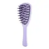 Escova Massageadora de Folha de Ginkgo para Shampoo, Pente de Silicone com Dentes Grossos e Cabo Longo, Artefato para Lavar o Cabelo