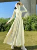 Ropa de protección solar para mujer de cuerpo entero, modelo nuevo 2026, hasta el tobillo, protección UV, corte ajustado, ceñidor en la cintura, falda con dobladillo de seda helada, ropa de protección solar