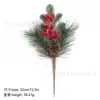 Galhos de pinha artificial de Natal transfronteiriços, flocos de neve, agulhas de pinheiro, bagas, galhos de frutas vermelhas, galhos de decoração de feriado, buquê de agulhas de pinheiro de Natal