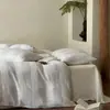 [Macio e Luxuoso] Sensação de Alto Padrão, Algodão Puro de Classe A, Conjunto de Quatro Peças em Gaze Dupla, Fio Tingido em Massa Jacquard Xadrez, Capa de Edredom 100% Algodão para Mães e Bebês