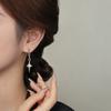 Aretes de Cruz con Diamantes Blancos, Modernos Aretes de Estrella de Cuatro Puntas, Vamos Ahora, el Mismo Estilo de Aretes de Estrella en Forma de Cruz
