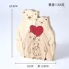 Rompecabezas de Bloques de Construcción Familia de Osos Linda Madera de Roble Macizo Personalizado DIY Transfronterizo, Se Puede Grabar con Nombres y Apellidos, Adorno Conmemorativo