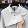 Camiseta Tommy de algodão puro de manga longa para homens, estilo novo de alta qualidade, cor sólida casual, camiseta base absorvente de suor e que afasta a umidade para homens de meia-idade
