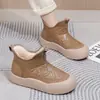 Botas Femininas de Inverno Lã Nova Plus Veludo Espessado Quente Algodão Impermeável à Prova de Frio Antiderrapante Slip-On Botas de Neve