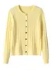 Chaqueta Cárdigan para Mujer Corta Cuello Redondo Manga Larga Otoño Invierno Nuevo Holgada Adelgazante Suéter de Punto Trenzado